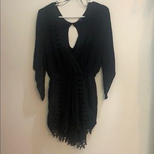 Black Bell Sleeve Romper
